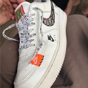 Nike Air White Sneakers with Black and Red Details